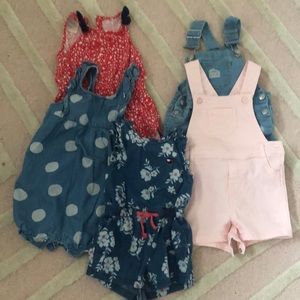 Awesome Fourth of July or everyday little girl outfits/overalls!